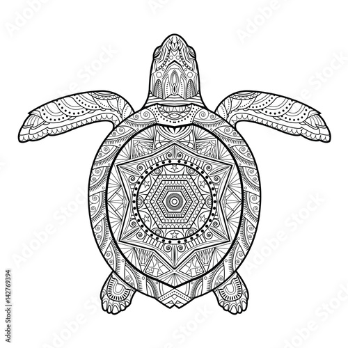 Stylized underwater turtle