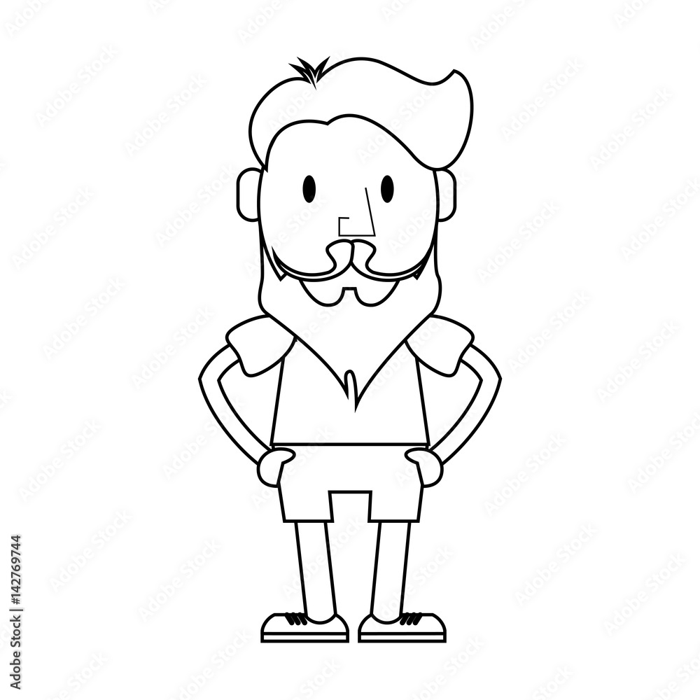 man with beard icon over white background. hipster style concept. vector illustration man with beard icon over white background. hipster style concept. vector illustration