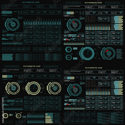 Futuristic green virtual graphic touch user interface