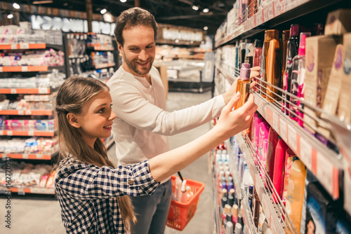 Family at the supermarket