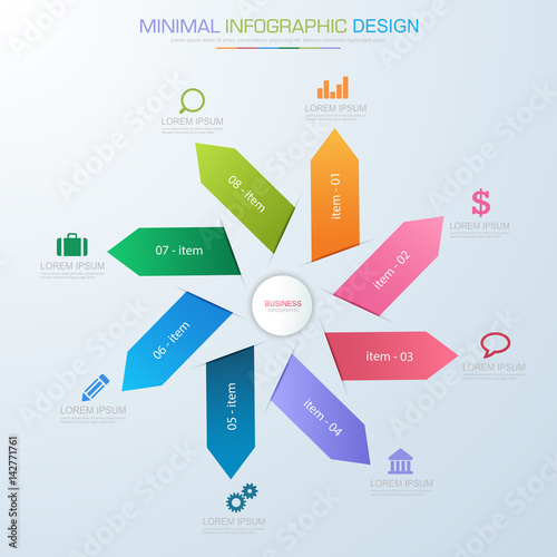 Infographic Elements with business icon on full color background  process or steps and options workflow diagrams,vector design element eps10 illustration