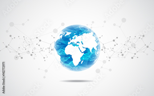 Vector digital global technology concept, abstract background