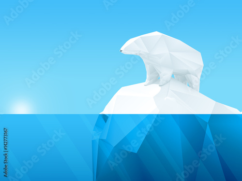 Polygonal bear on iceberg