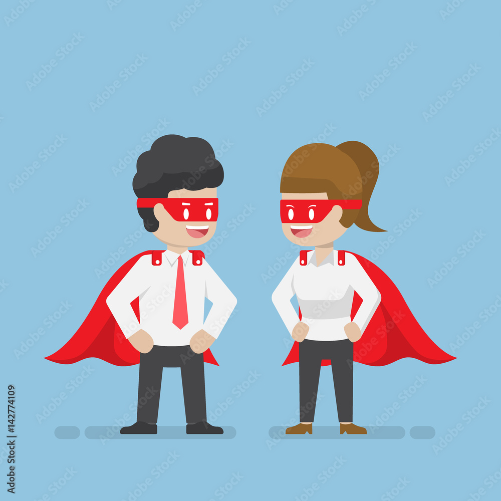 Super businessman and businesswoman Super businessman and businesswoman