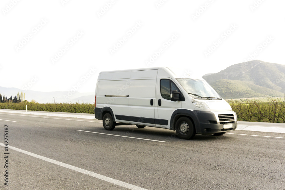 Delivery Van On Highway Delivery Van On Highway