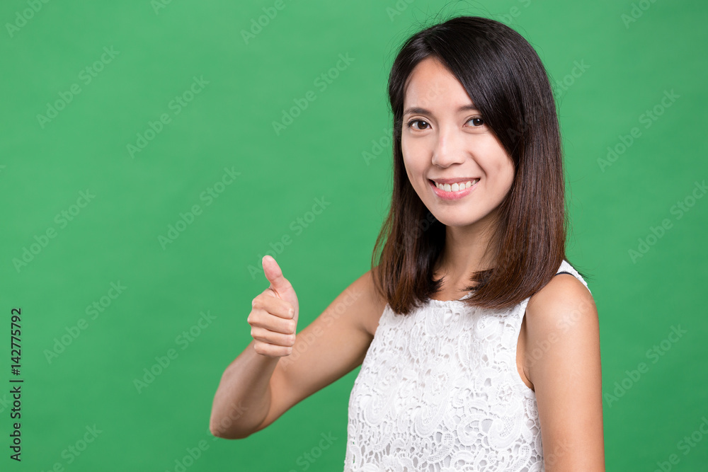 Woman showing thumb up Woman showing thumb up