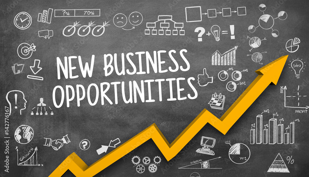 new business opportunities / Blackboard - obrazy, fototapety, plakaty 