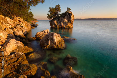 Turquoise clear water of Adriatic sea in Brela