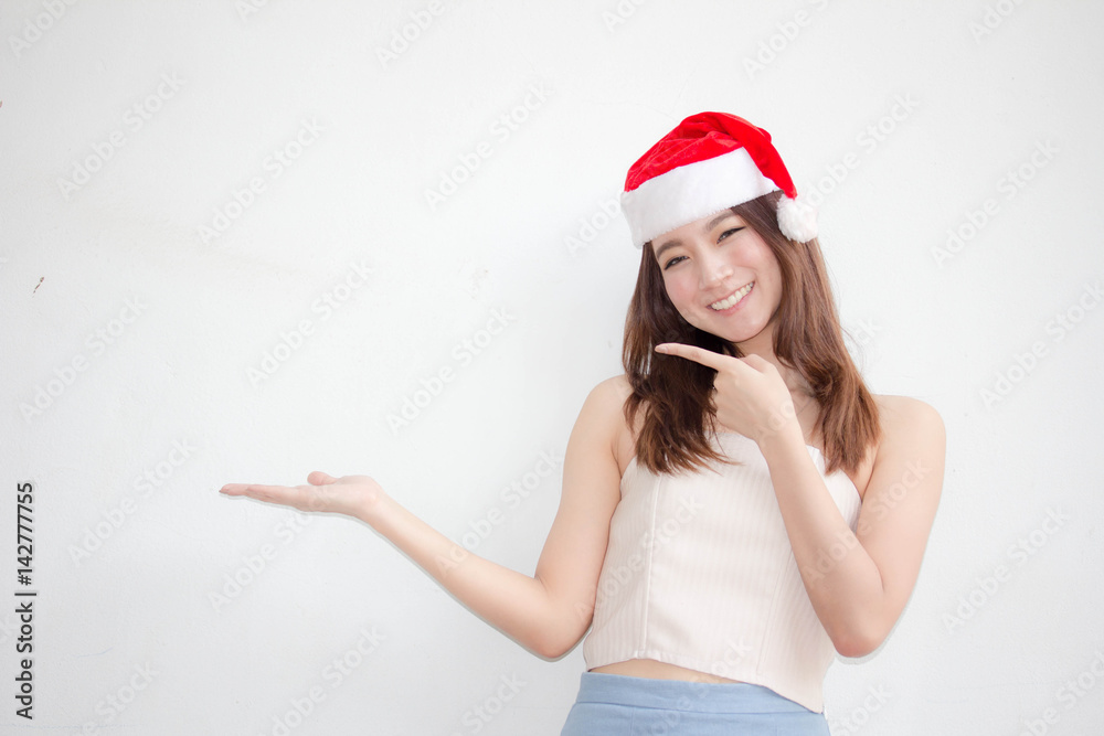 Portrait of thai adult beautiful girl pointing Portrait of thai adult beautiful girl pointing