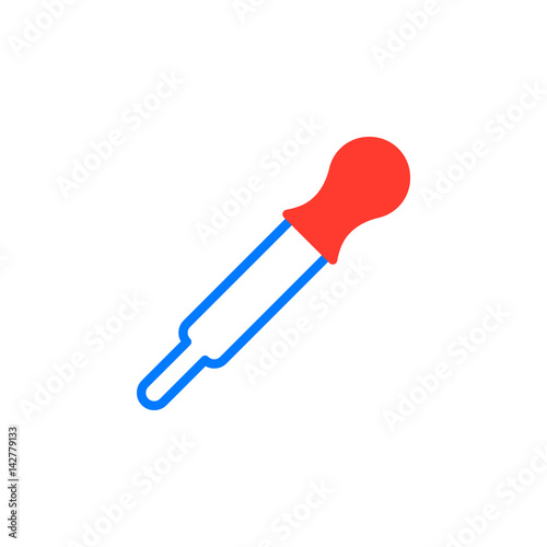 Pipette, color picker colorful vector icon, filled flat sign, solid pictogram isolated on white. Eyedropper symbol, logo illustration. Pixel perfect