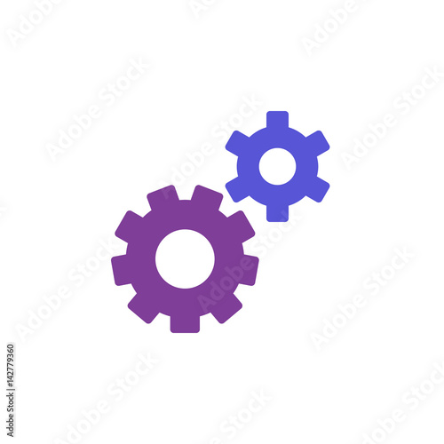 Gear, settings, preferences colorful vector icon, filled flat sign, solid pictogram isolated on white. Symbol, logo illustration. Pixel perfect