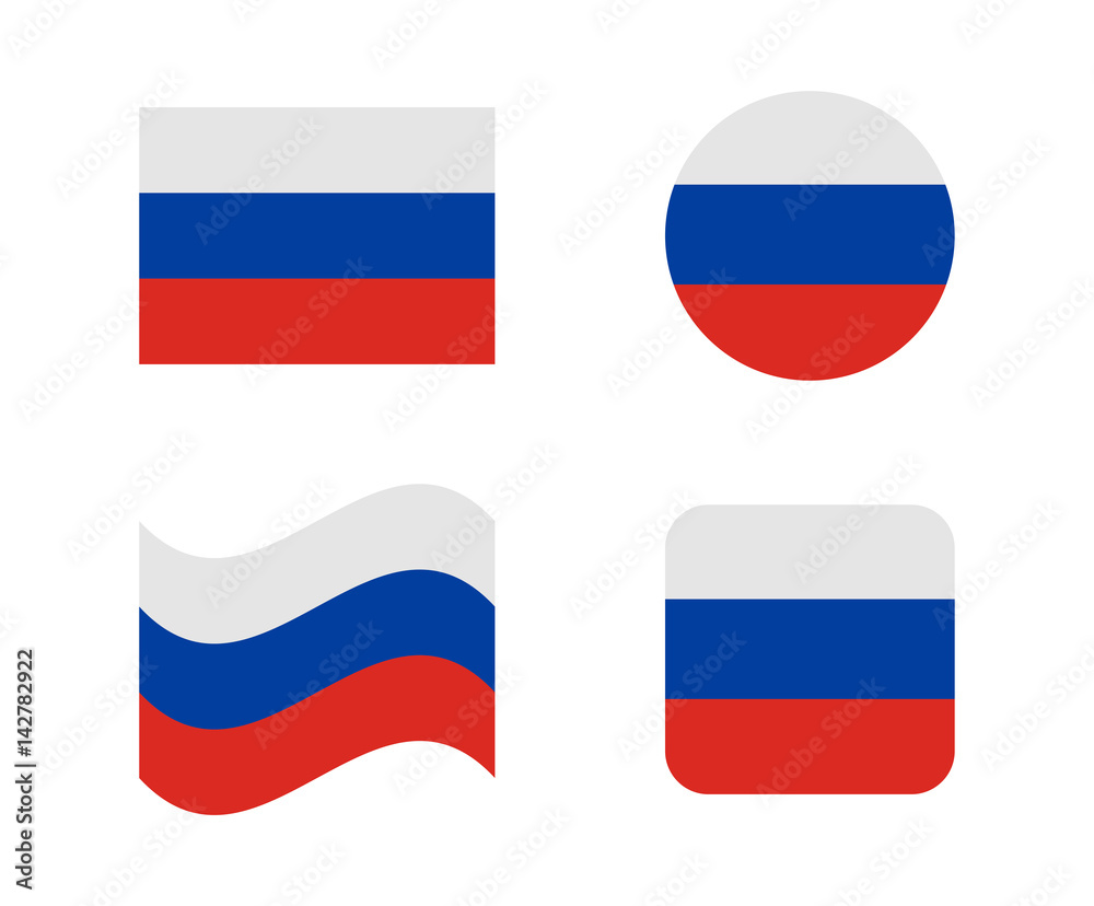 Fototapeta premium set 4 flags of russia