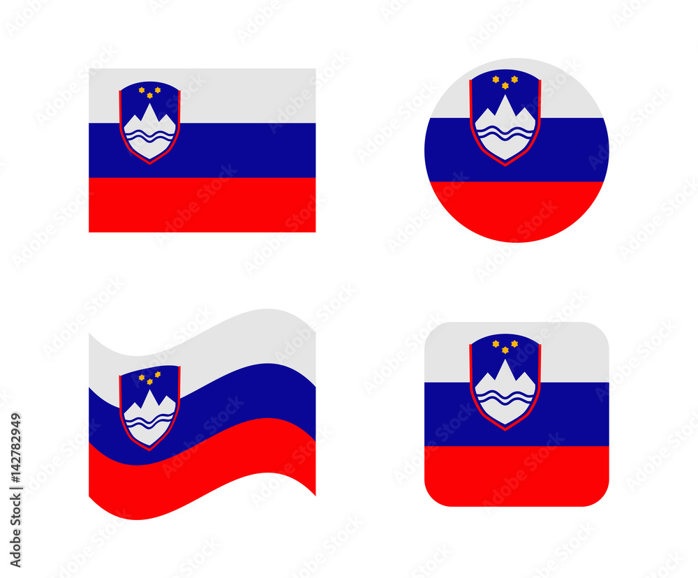 Fototapeta premium set 4 flags of slovenia