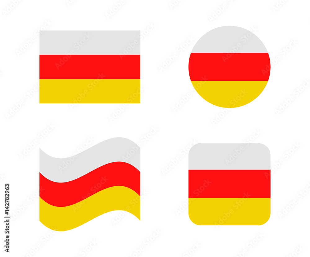 Fototapeta premium set 4 flags of south ossetia