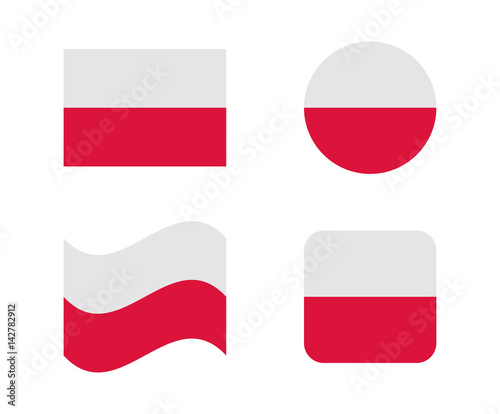 set 4 flags of poland