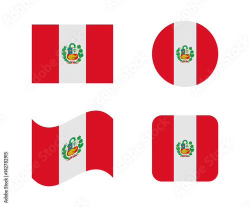 set 4 flags of peru
