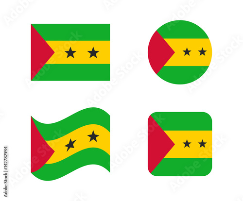 set 4 flags of sao tome