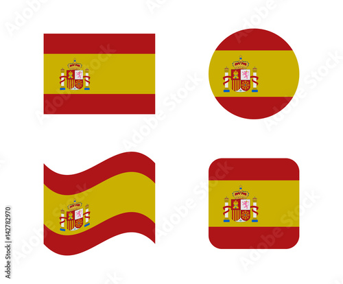 set 4 flags of spain