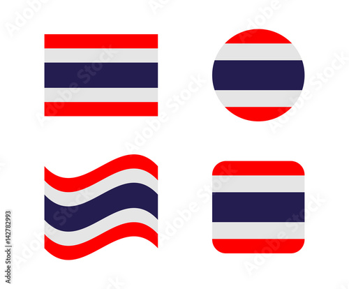 set 4 flags of thailand