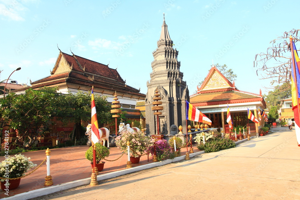 Naklejka premium Wat Preah Prom Rath in Siem Reap, Cambodia