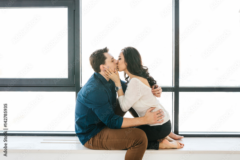 Young beautiful couple. Communication between a man and a woman, care, friendship, love, relationship. Young beautiful couple. Communication between a man and a woman, care, friendship, love, relationship.