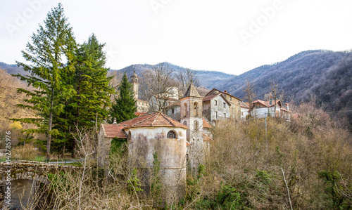 The small village of Senarega, Genoa, (Genova), Val Brevenna, Liguria, Italy photo