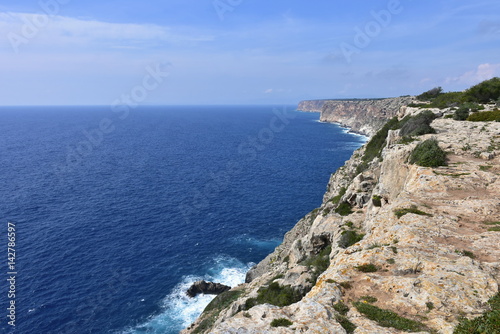 rocky seacoast neat lighthouse Cap Blanc,island Moajorca