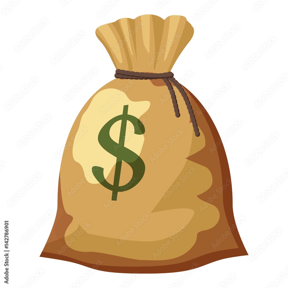 Dollar Money Icon with Bag. Vector. Dollar Money Icon with Bag on White  Backgrou #Sponsored , #Advertisement, #AD…