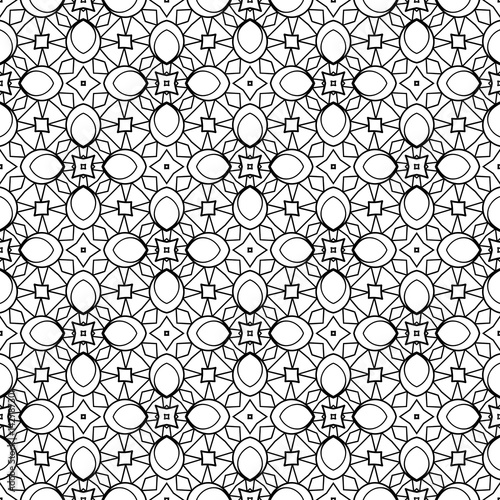 Vector Monochrome Abstract Simple Pattern. Decorative Seamless Background. For Coloring