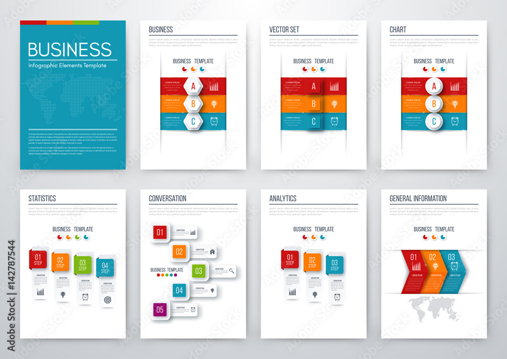 Set with infographics