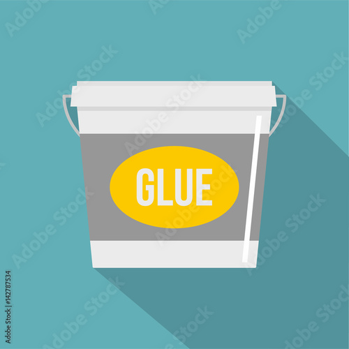 Glue bucket icon, flat style
