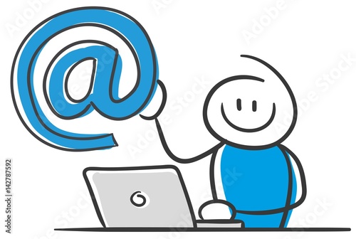 Stick Figure Series Blue / Mail