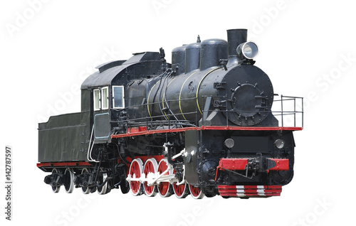 Steam locomotive isolated