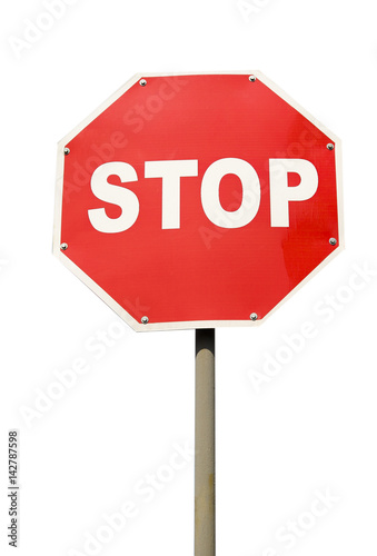 Road sign isolated stop