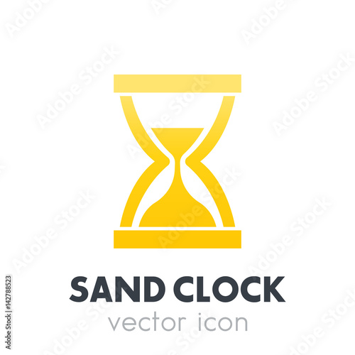 sand clock, hourglass icon on white