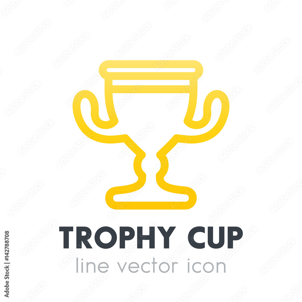 trophy cup, goblet line icon