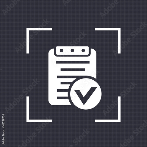 valid document, report icon, approved contract