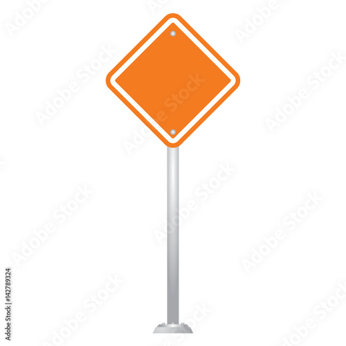 Blank Road Sign Board isolated on white background vector
