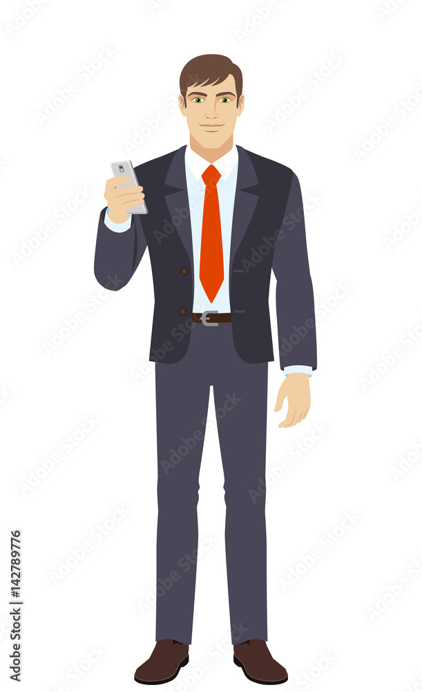 Businessman using mobile phone