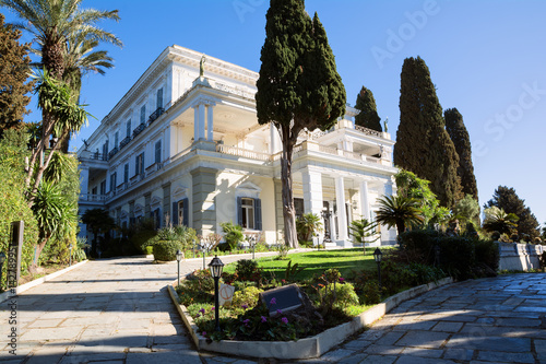 Achilleion palace in Corfu Island, Greece, built by Empress of Austria Elisabeth of Bavaria, also known as Sisi. photo