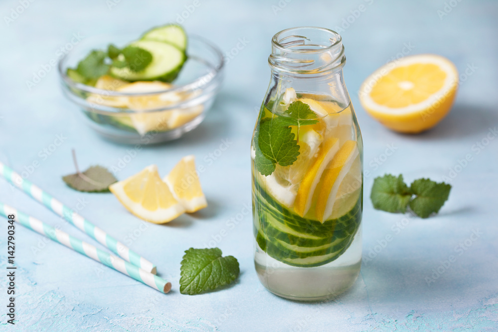 drink with cucumber, lemon drink with cucumber, lemon