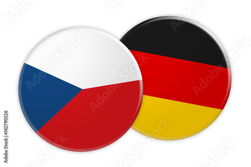 Free Download News Concept: Czech Republic Flag Button On Germany Flag Button, 3d illustration on white background - GFXLoad