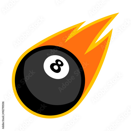 Eight ball snooker billiard pool cue sport comet fire tail flying