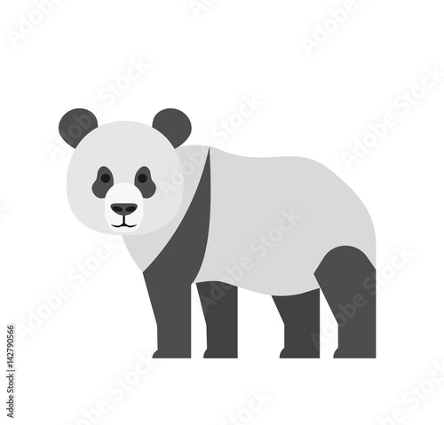 Fototapeta Naklejka Na Ścianę i Meble -  cute cartoon panda bear in flat style on white background