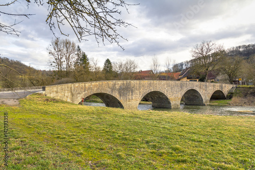 stone bridge in Oberregenbach in Hohenlohe
