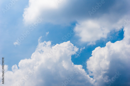Blue Sky Cumulus Clouds Background