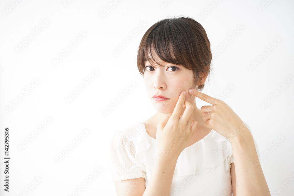 Young woman skin care in the room Young woman skin care in the room