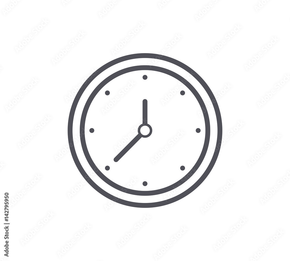 Wall Clock Line Icon Wall Clock Line Icon