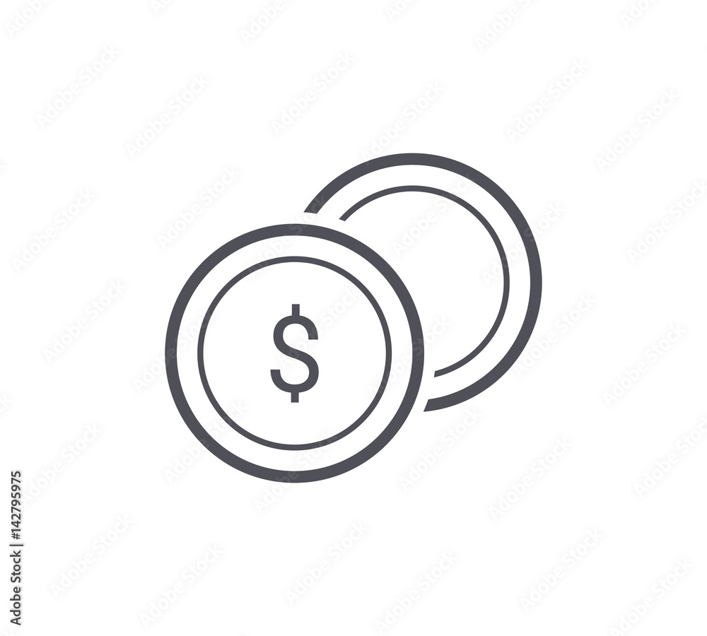 Dollar Coin Line Icon Dollar Coin Line Icon