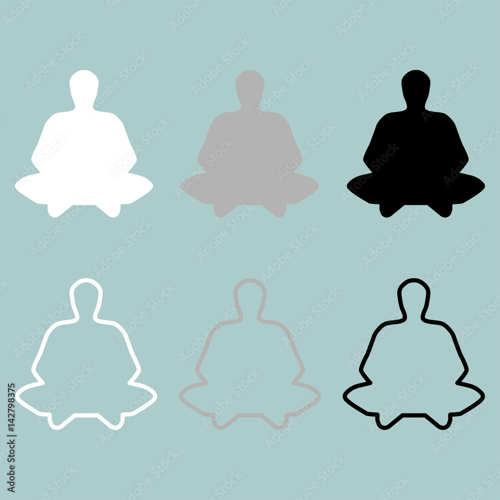 Meditation man or person icon.